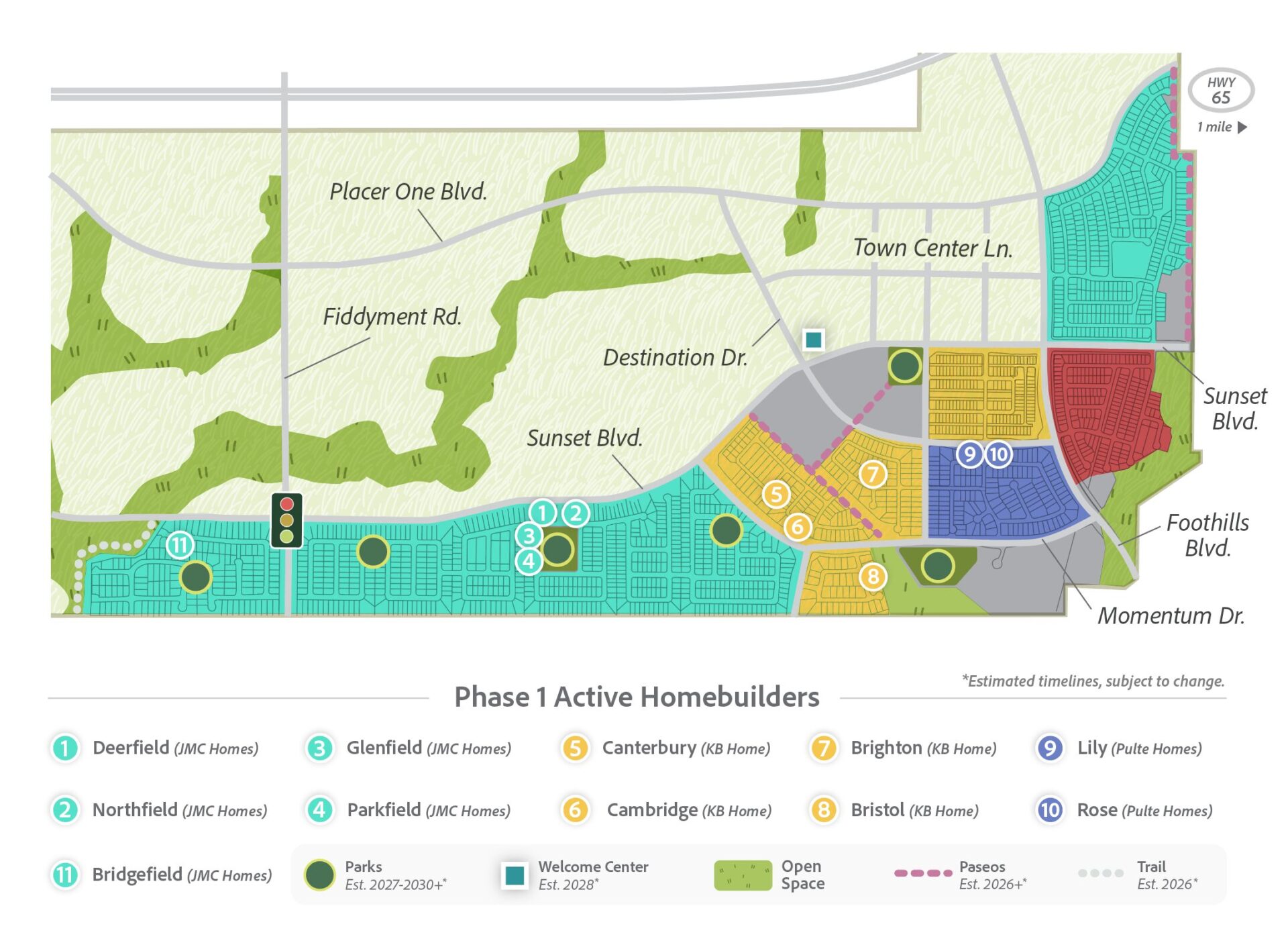 Placer One homebuilders map